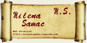 Milena Samac vizit kartica